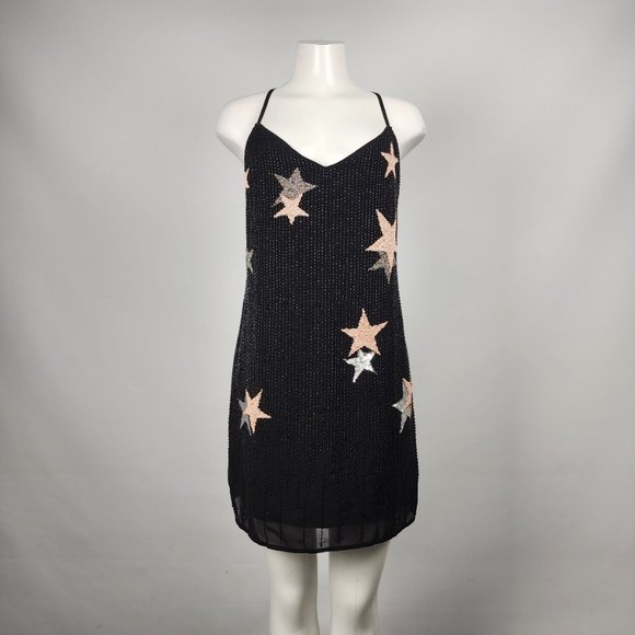 Guess Black Mini Dress with Star Accents - Picture 1 of 10